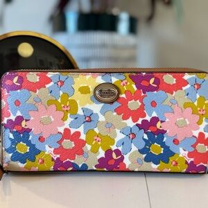 Coach Women's Wallet with Vibrant Floral Design